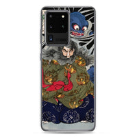 'The Black Cloud Prince Attacked By A Giant Spider' by Yoshitoshi, 1867 - Samsung Phone Case