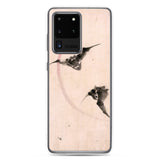 'Bats Against A Crescent Moon' by Hokusai, ca. 1830s - Samsung Phone Case