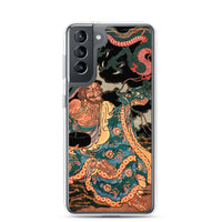 'The Sage Nagasaina Sonja Summoning A Dragon From A Bowl' by Kuniyoshi, 1836 - Samsung Phone Case