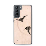 'Bats Against A Crescent Moon' by Hokusai, ca. 1830s - Samsung Phone Case