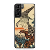 'Hawk And Nestlings In A Pine Tree' (Combined Diptych) by Kuniyoshi, ca. 1840s - Samsung Phone Case