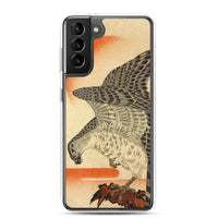 'Hawk And Nestlings In A Pine Tree' (Top Half) by Kuniyoshi, ca. 1840s - Samsung Phone Case