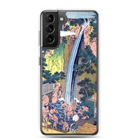 'Roben Waterfall at Mount Oyama in Sagami Province' by Hokusai, ca. 1832 - Samsung Phone Case