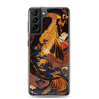 'Saito Oniwakamaru Wrestling A Giant Carp' by Kuniyoshi, ca. 1838 - Samsung Phone Case