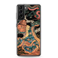 'The Sage Nagasaina Sonja Summoning A Dragon From A Bowl' by Kuniyoshi, 1836 - Samsung Phone Case