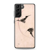 'Bats Against A Crescent Moon' by Hokusai, ca. 1830s - Samsung Phone Case