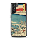 'Musashi: The Sumida River, Morning After Snow' by Hiroshige, 1853 - Samsung Phone Case