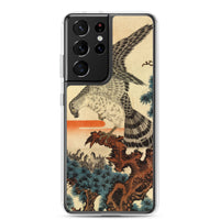 'Hawk And Nestlings In A Pine Tree' (Combined Diptych) by Kuniyoshi, ca. 1840s - Samsung Phone Case