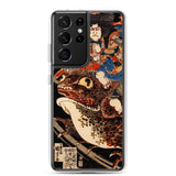 'Tenjiku Tokubei Riding His Fire Toad' by Kuniyoshi, ca. 1828 - Samsung Phone Case