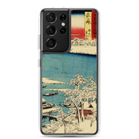 'Musashi: The Sumida River, Morning After Snow' by Hiroshige, 1853 - Samsung Phone Case