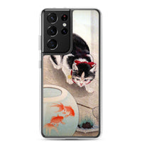 'Cat And Goldfish' by Ohara Koson, 1931 Samsung Phone Case