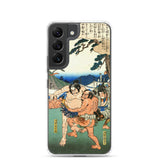 'Sumo At A Hunting Party' by Hiroshige, ca. 1845 - Samsung Phone Case