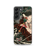 'Princess Kamigashi Attacking An Earth Spider' by Kuniyoshi, 1855 - Samsung Phone Case