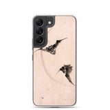 'Bats Against A Crescent Moon' by Hokusai, ca. 1830s - Samsung Phone Case