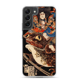 'Tenjiku Tokubei Riding His Fire Toad' by Kuniyoshi, ca. 1828 - Samsung Phone Case