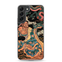 'The Sage Nagasaina Sonja Summoning A Dragon From A Bowl' by Kuniyoshi, 1836 - Samsung Phone Case