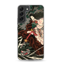 'Princess Kamigashi Attacking An Earth Spider' by Kuniyoshi, 1855 - Samsung Phone Case