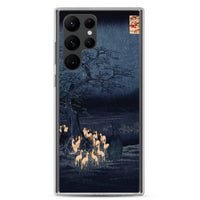 'Foxfires On New Year's Eve At The Enoki Tree' by Hiroshige, 1857 - Samsung Phone Case