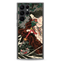 'Princess Kamigashi Attacking An Earth Spider' by Kuniyoshi, 1855 - Samsung Phone Case