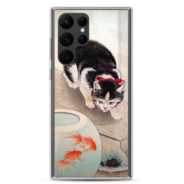 'Cat And Goldfish' by Ohara Koson, 1931 Samsung Phone Case